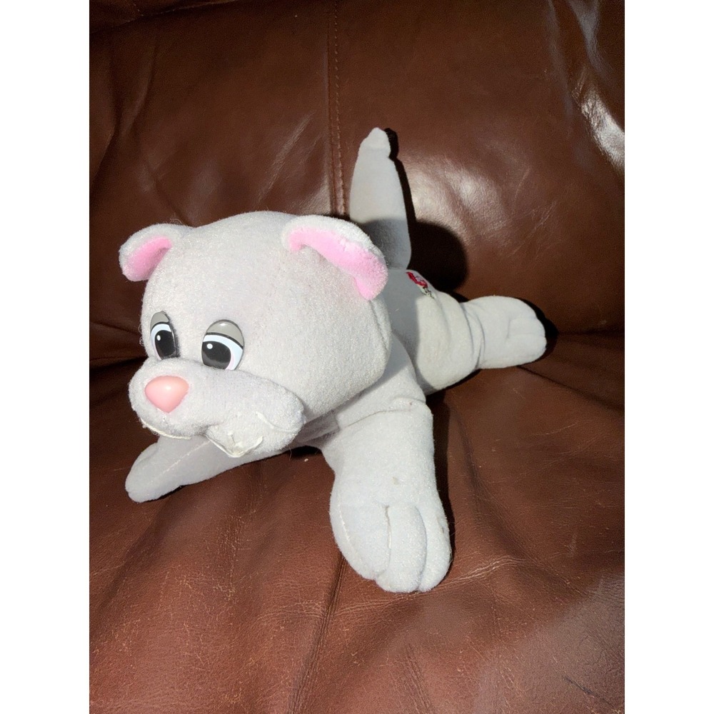 Vintage Tonka Pound Pur-ries Newborn Gray Cat Plush Heart Logo 1986 Retro Toy